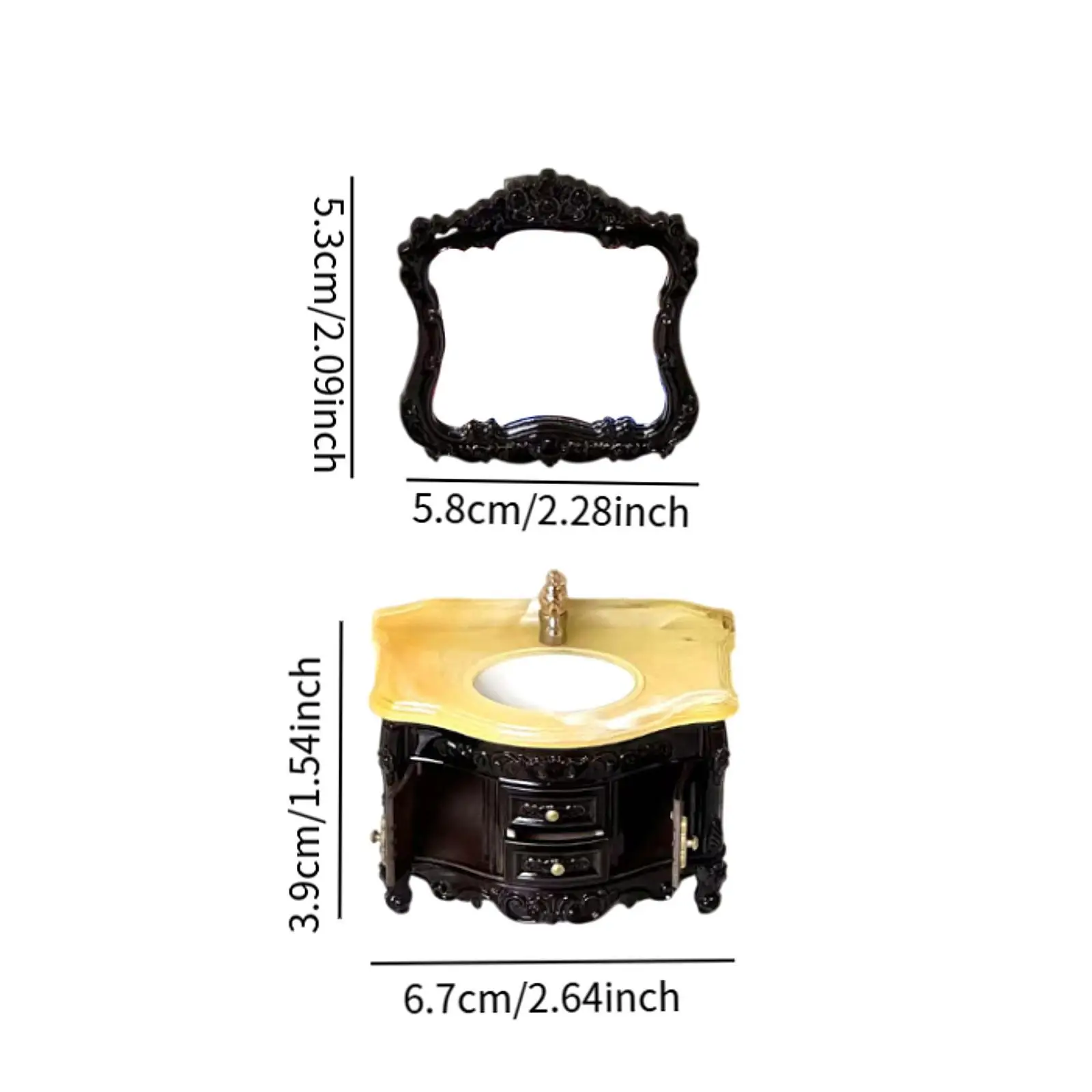 2 Pieces 1:12 Scale Bathroom Sink Models Pretend Play Toy Hobby Micro Landscape