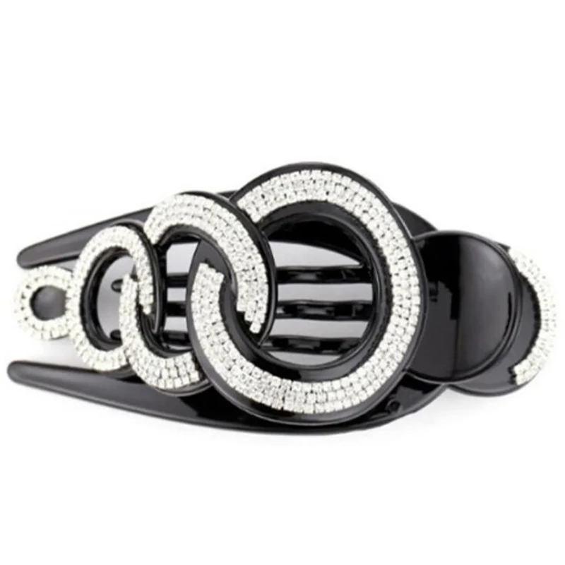 موضة ذيل حصان مشبك شعر دبوس مشط البلاستيك الراين مخلب شعر السلطعون الفك المشابك قبضة اكسسوارات تصفيف الشعر للنساء