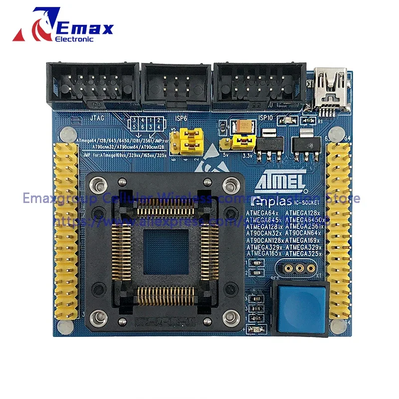 IC-SOCKET siège d'essai prise de Test banc d'essai QFP64 ATmega6450x ATmega2561x ATmega169x ATmega169P/329/329P bloc nouveau