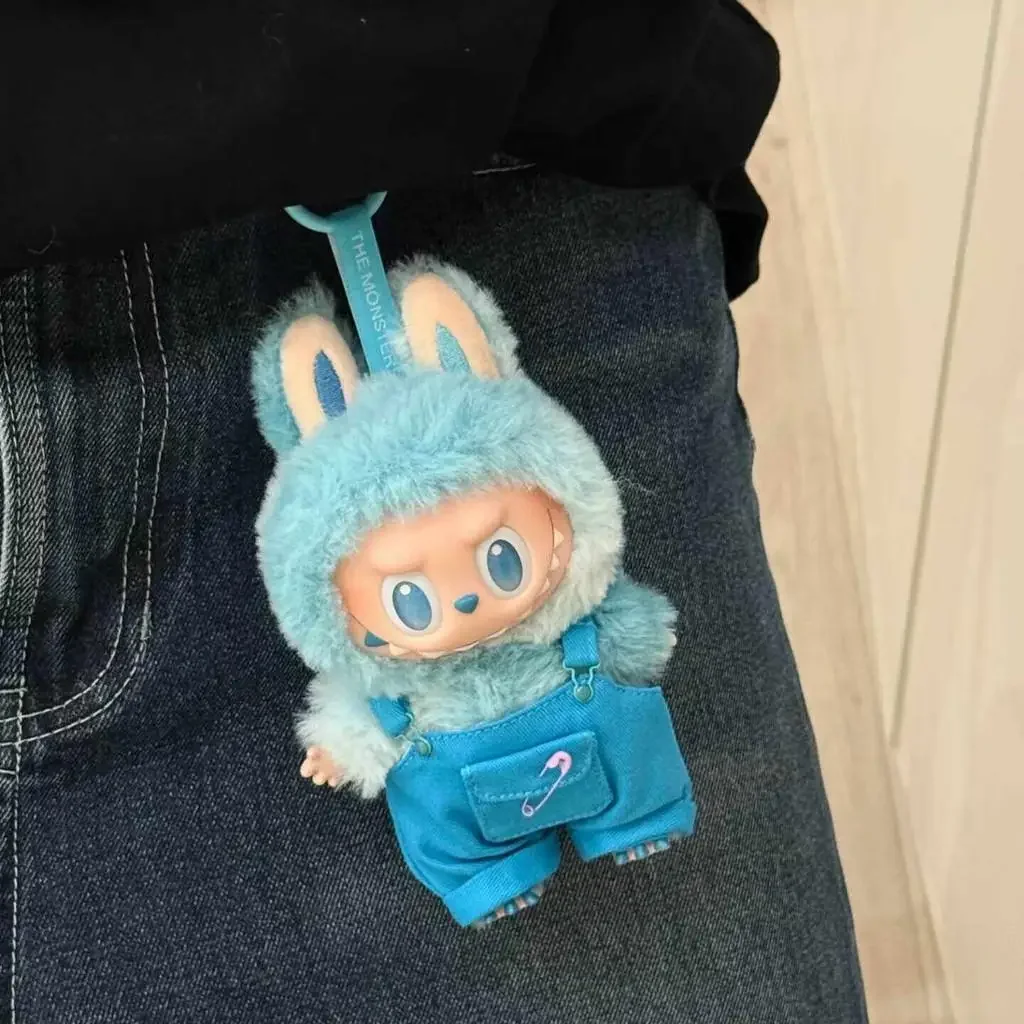 For labubu v1/v2/v3 vinyl doll two spring wild summer tide play color matching overalls set  Dolls Accessories Little Cloths