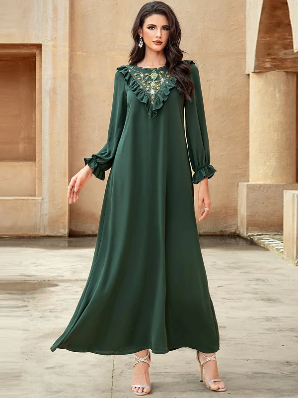 

Женское платье в стиле ретро Dr Gentle: свободное, приталенное, с длинным рукавом, А-силуэт, из полиэстера, для весны и осени