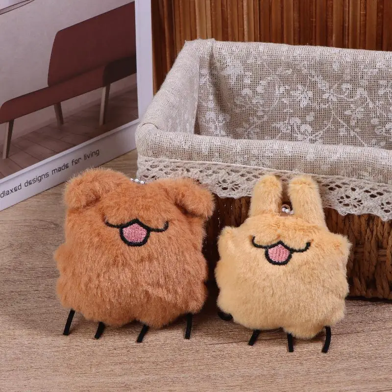 2 個のカップルキーホルダー漫画ノミ子犬キーホルダーかわいいクリエイティブぬいぐるみキーリングバッグペンダントバックパック吊り下げ装飾