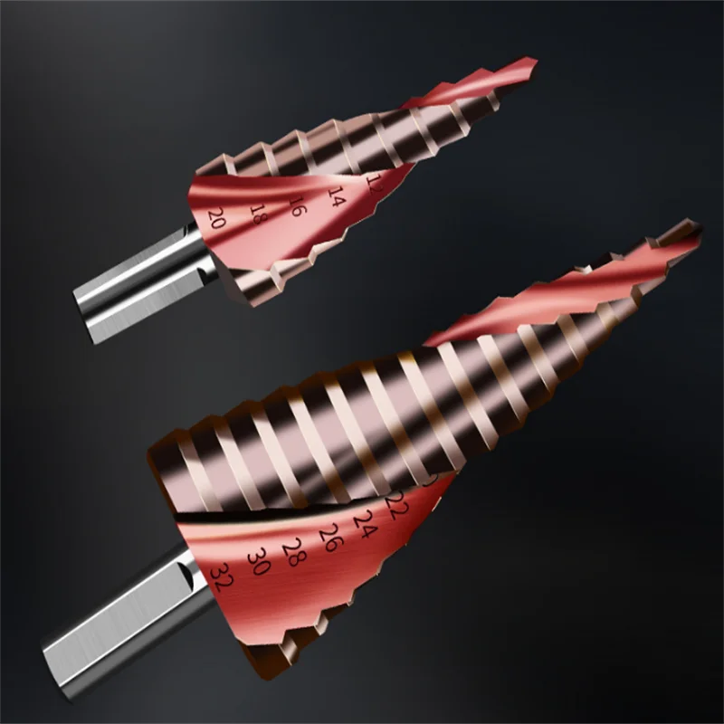 Dureza Pagoda Brocas Furos Metal Tawny Duplo Sulco Cone-shaped Cobalto Contendo Broca Aço Inoxidável Alta