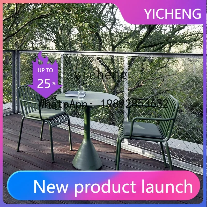 

Modern Simple Leisure Courtyard Outdoor Desk-Chair Combination Milk Tea Shop Coffee Shop Balcony Outdoor Park Table