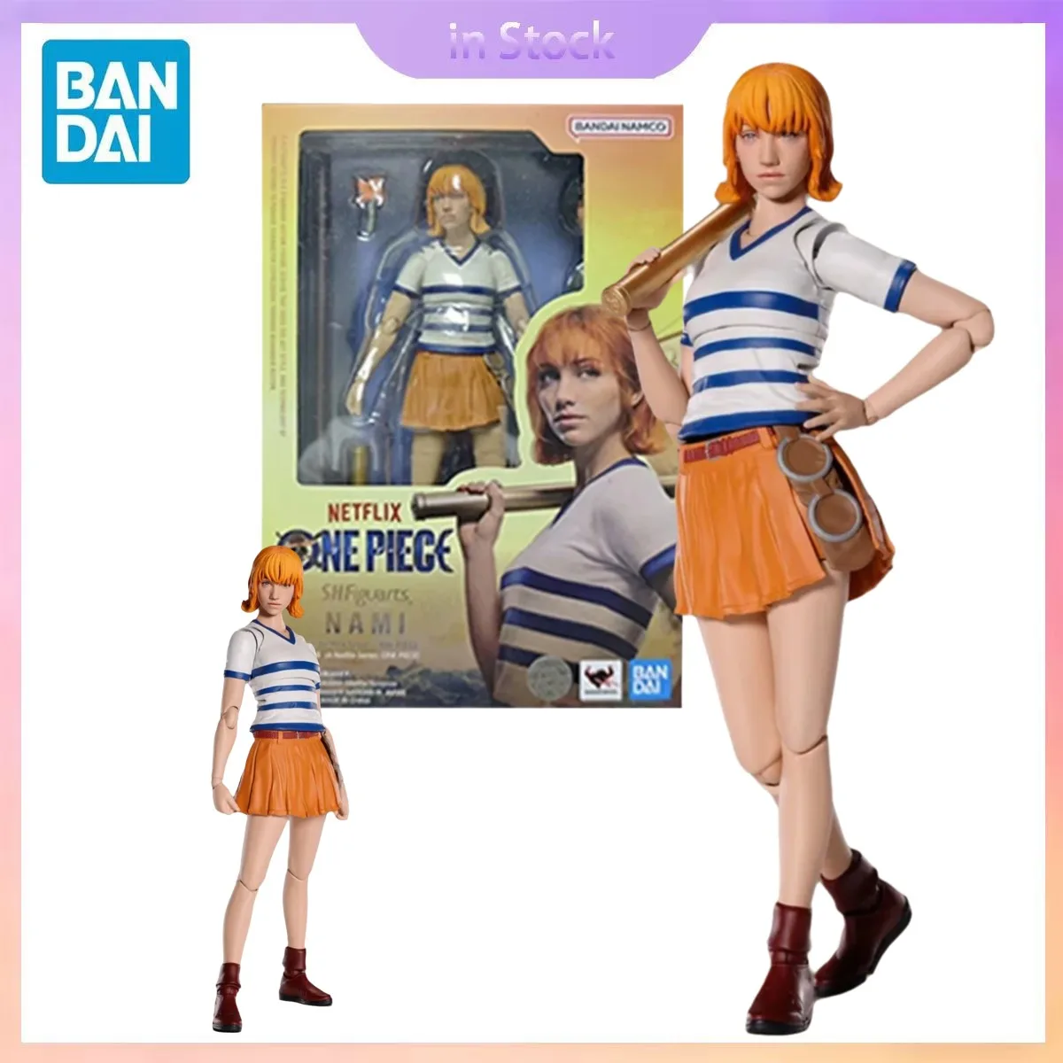 

Original Bandai Genuine In Stock SHF Nami One Piece Season 1 Anime Collection Action Figure Model Kits Gift for Boy girl