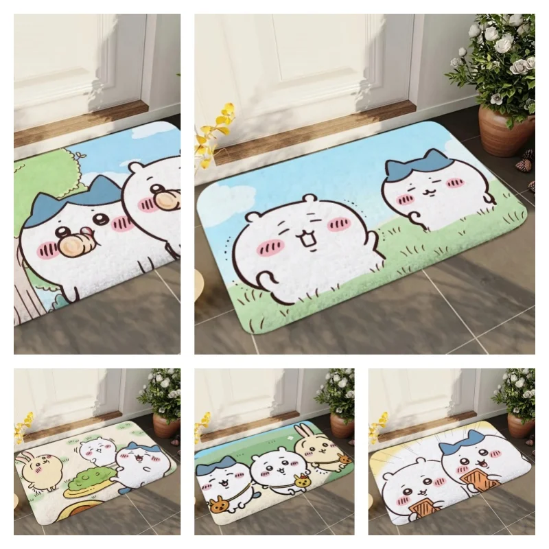C-Chiikawa-alfombrilla para suelo, felpudos, alfombra para pies, alfombras absorbentes para baño, alfombrillas antideslizantes, suministros de decoración para el hogar, alfombras para el hogar