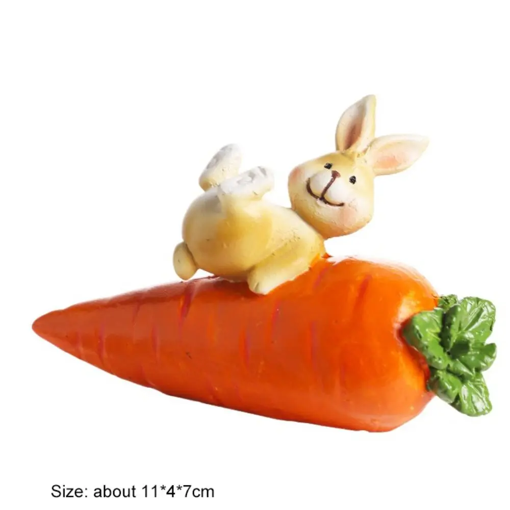 Cute Bunny Easter Rabbit Figurines Resin Carrot Happy Easter Easter Decorations Cartoon Resurrection Sweater Rabbit Ornament