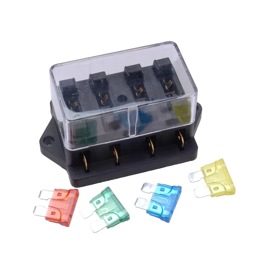 4-Way Car Truck Boat Fuse Box Holder Fit for ATO ATC 12V 24V