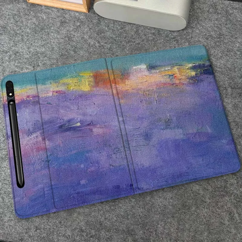

Abstract Purple Landscape Painting Gift For Samsung Galaxy Tab S10 S9 S8 S7 FE Lite Soft Flexible Support Tablet Case