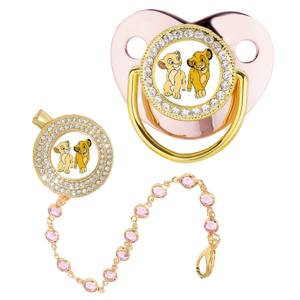 

Suitable for babies Newborn gift Baby soothing pacifier& chain clip design Breastfeeding shape Helps promote oral development