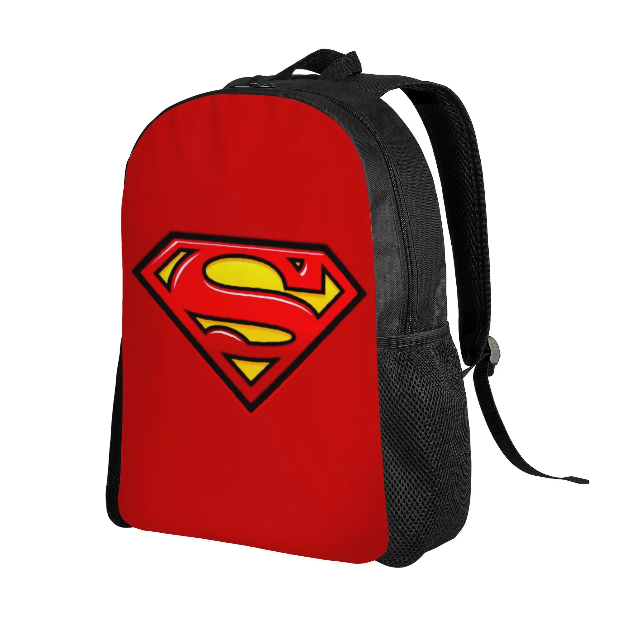 Back to school season Dual-Use Simple Red Flat Superman Logo Design Daypack  Unisex Backpack