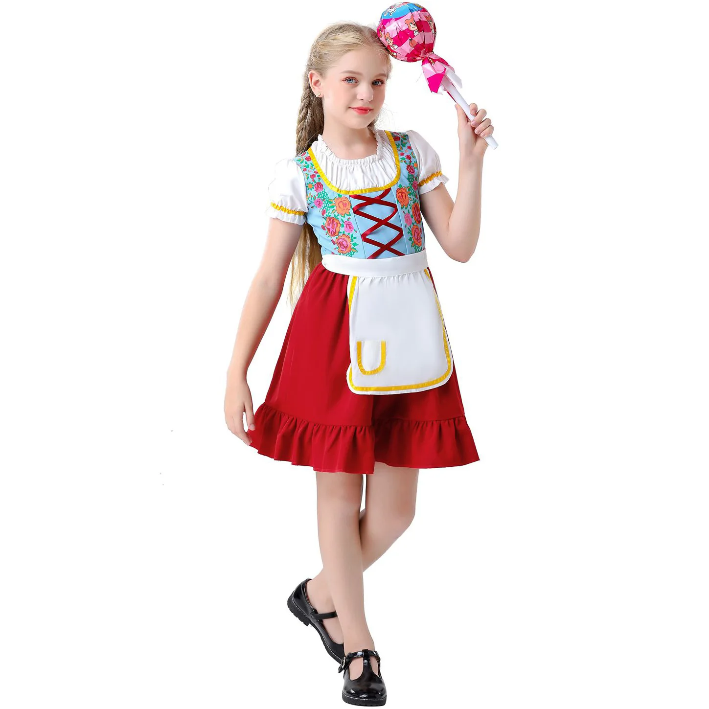 Traditionelles bayerisches Oktoberfest-Kostüm für Erwachsene Frauen, Kinderkleid, Halloween-Party-Cosplay-Kostüm, Bierfest-Outfit für Kinder – Detail 8
