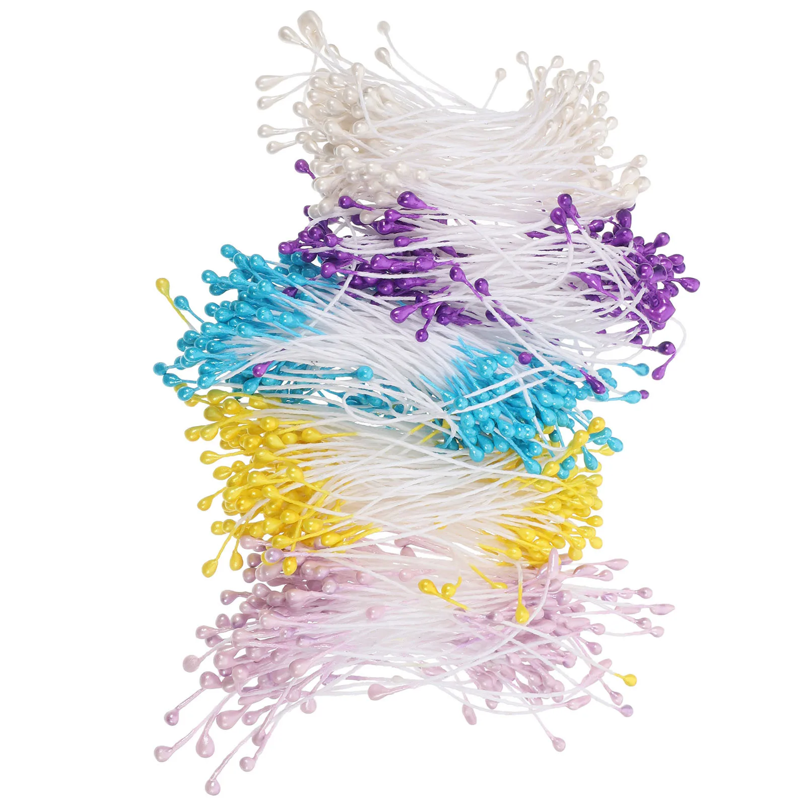 

750Pcs Floral Artificial Flower Stamens Vibrant Colors for Handmade Cards Cake Decorating Craft Projects Bulk