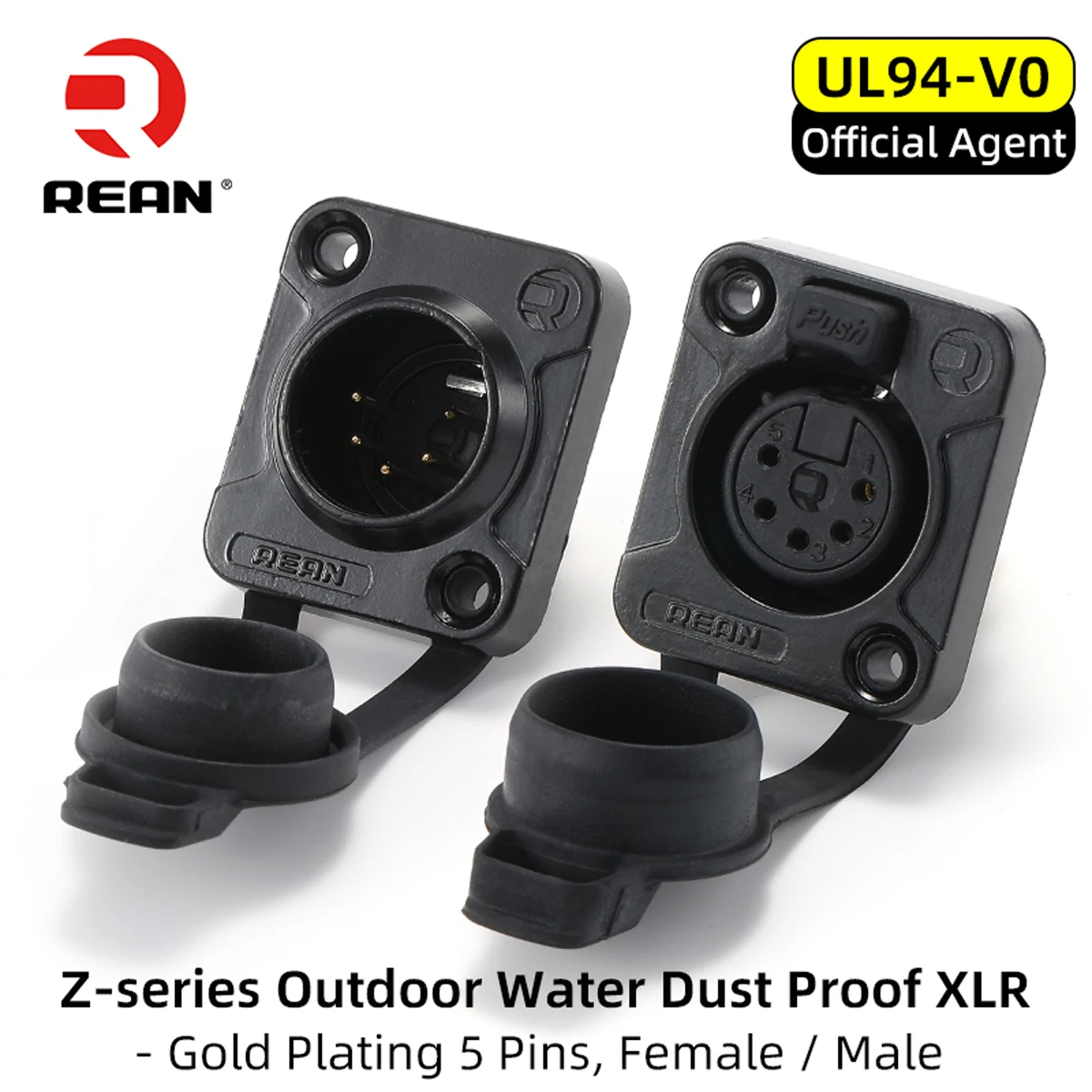 

Neutrik's REAN IP65 5 Pins XLR Connectors Socket Outdoor Waterproof Microphone, Amplifier, Mixer, Phantom Power Cable Receptacle