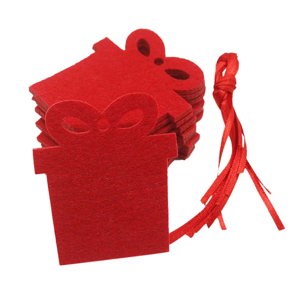 

40Pcs Felt Christmas Pendant Creative Nonwovens Decor Elk Snowflake Tree Package Patterns Festival Hanging Ornament