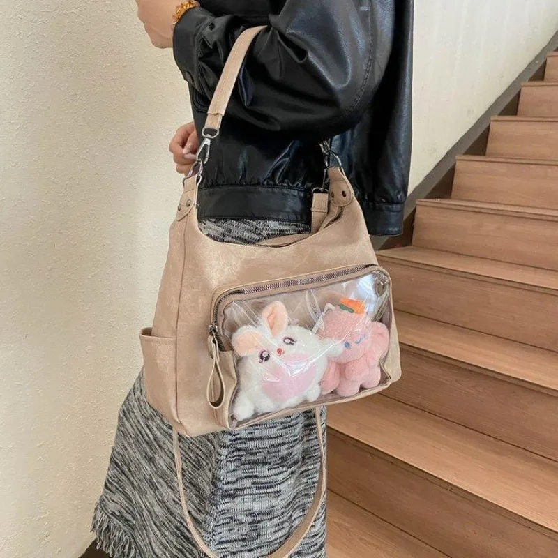 

2025 Casual Ita Bag For Women Fashion Aesthetic Y2k Large Capacity Shoulder Bag Transparent Daily Advanced Harajuku New Handbag
