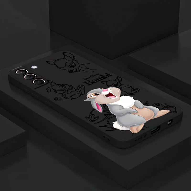

phone cases for Samsung Galaxy S23 S21 Ultra S20 FE S10e S9 Plus Note 20 S24 S10 Black funda coques Disney Bambi Rabbit Thumper