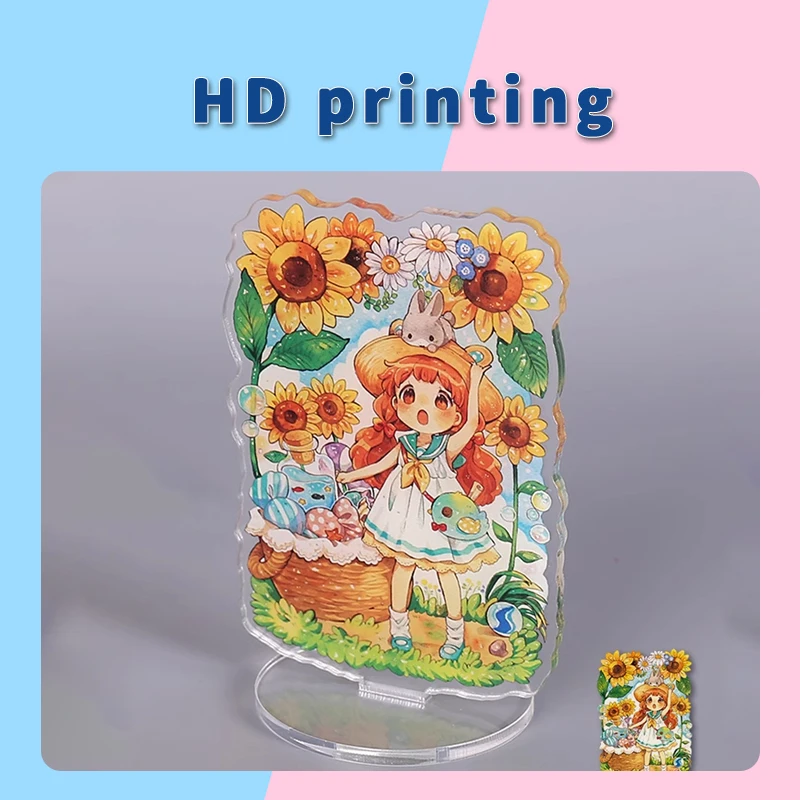 Custom Acrylic Stand Anime Figurine Cartoon Figure Standees Keyring Customized Photo Double Side Printing Coated Display Board