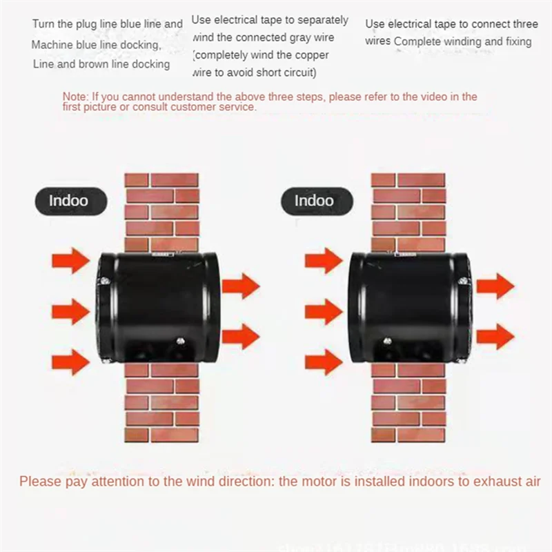 AEE3-6Inch Powerful Silent Ventilation Fan Air Ventilator Metal Pipe Ventilation Exhaust Fans White