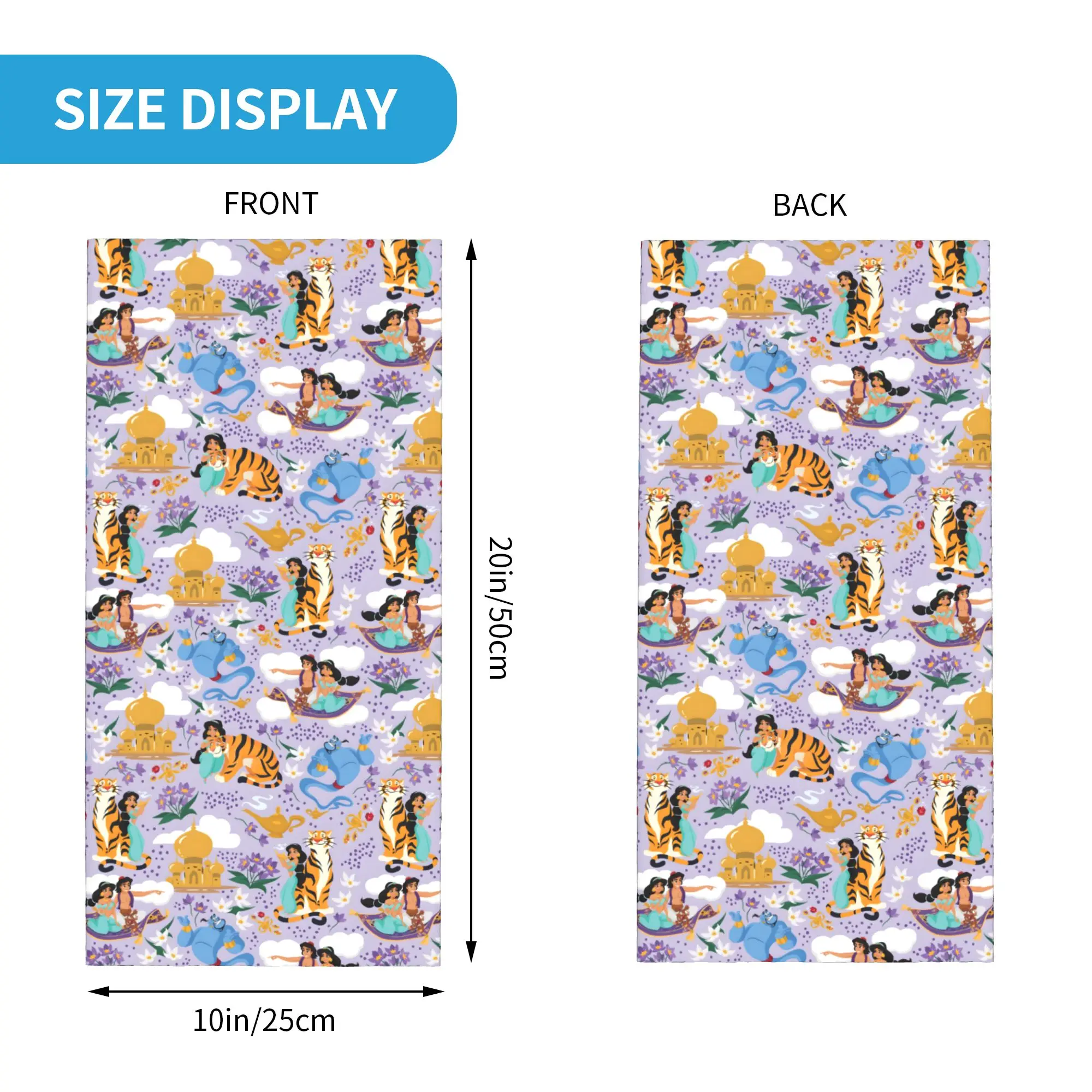 Custom Classics A-Aladdin Film Winter Headband Neck Warmer Men Women Hiking Running Tube Scarf Animated Face Bandana Gaiter