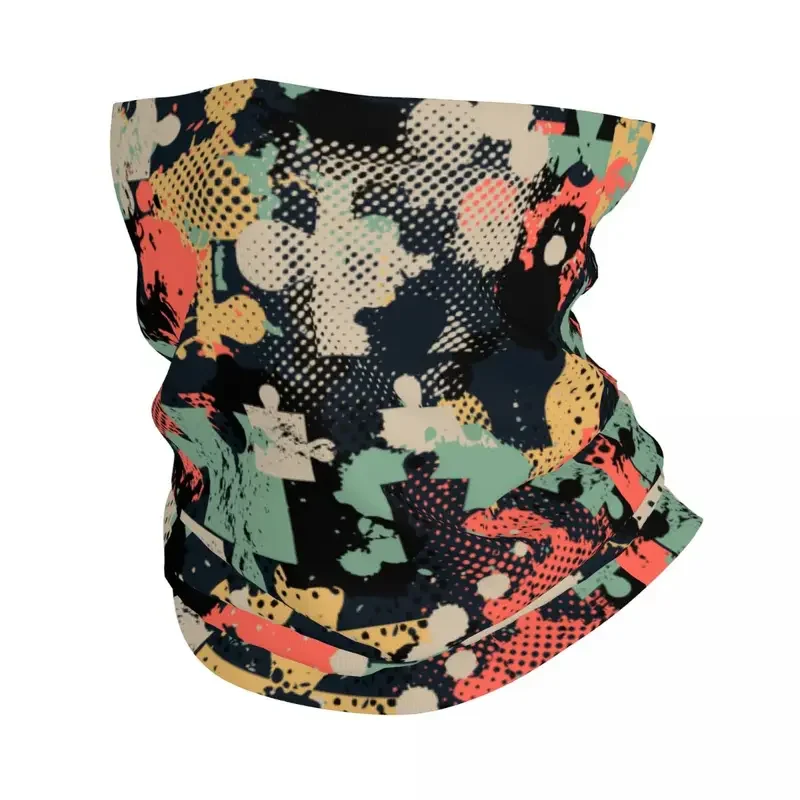 Balaclava estampada geométrica para homens e mulheres, bandana colorida brilhante, capa de pescoço, lenço, headwear, esportes ao ar livre, lenço adulto