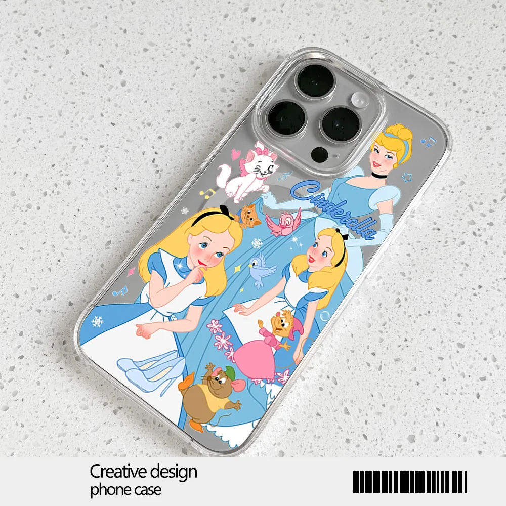 MINISO Disney Princess Phone Case for iPhone 12 11 13 14 15 16 Max Pro Plus Magsafe Magnetic Wireless Cover