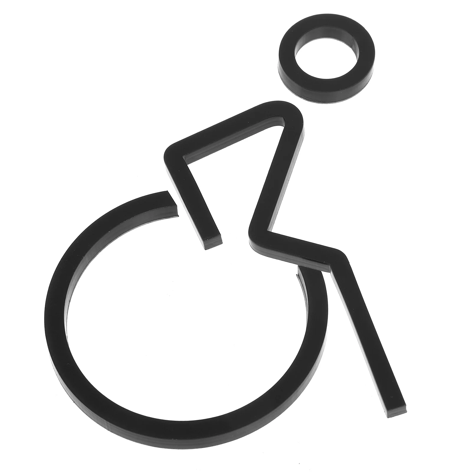 s Accessible Bathroom Sign Disabled Wheelchair Symbol Matte Black Restroom Door Sign Acrylic Easy Install Clear