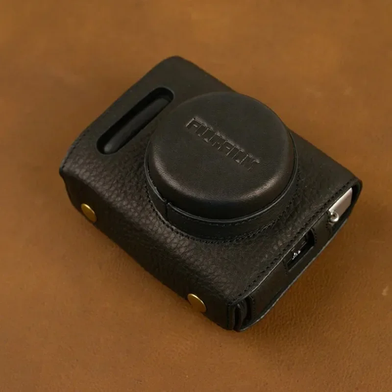 تصميم ل FUJIFILM X100V Fujinon اليدوية جلد طبيعي كامل حماية حقيبة كاميرا كاميرا حافظة الكاميرا