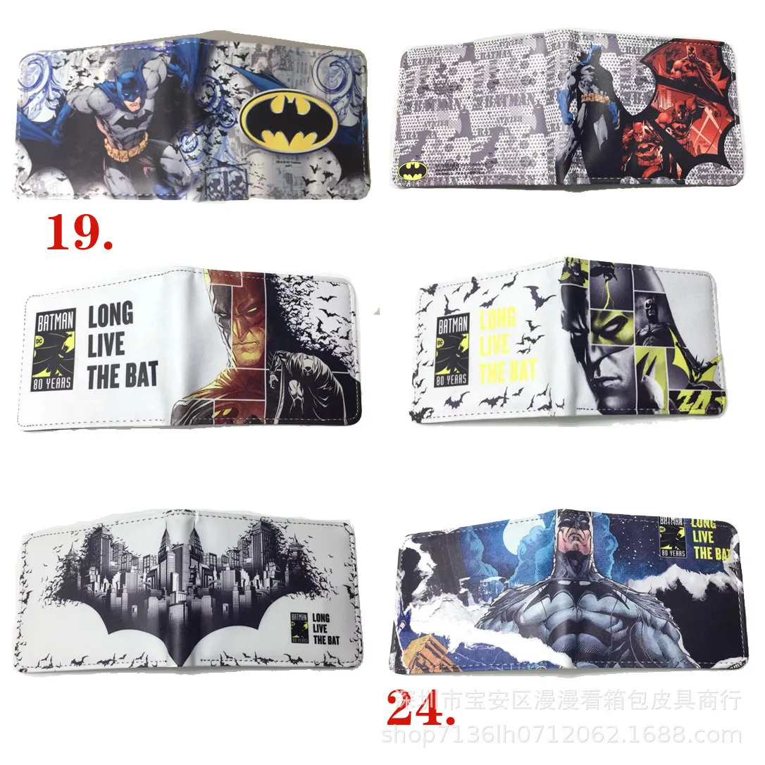 Dompet film populer untuk kelelawar Liga Superhero Anime komik dompet perifer lipat tas dompet pelajar hadiah ulang tahun