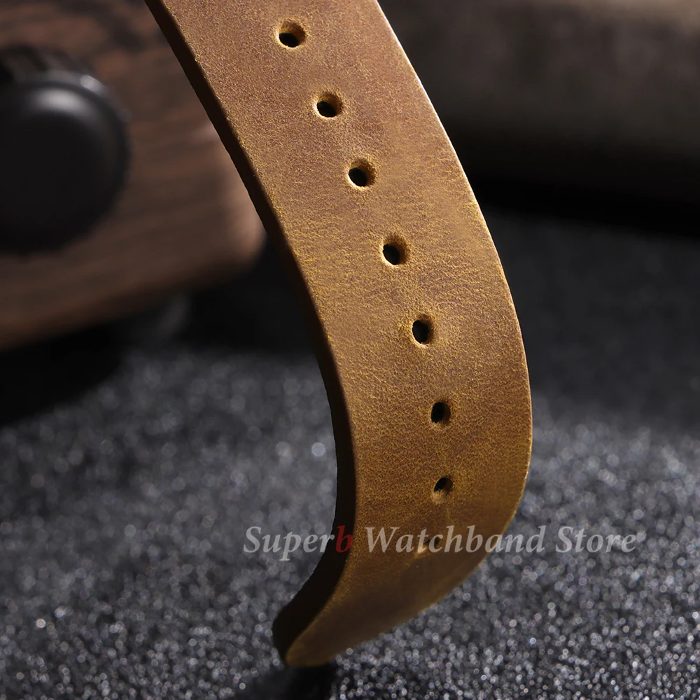 手作りステッチ牛革ストラップセイコーヴィンテージレザー時計バンドオメガ 18 ミリメートル 20 ミリメートル 21 ミリメートル 22 ミリメートル 24 ミリメートルスマートウォッチリストバンド