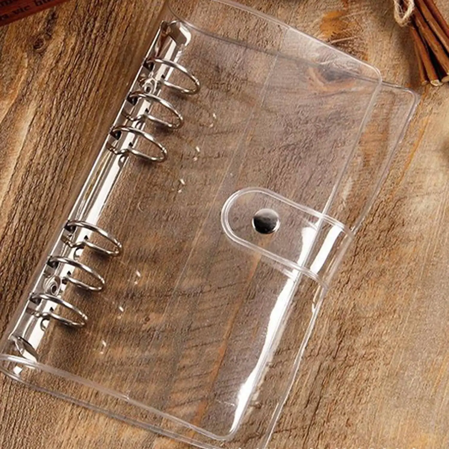 6 Pcs Clear A5 Binder Transparent Soft PVC Binder Cover Loose Leaf Personal Planner Refillable 6 Round Ring Binder