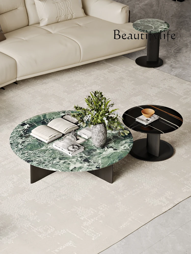 Designer Recommended Original High-End Marble Villa Italian round Tea Table Modern Minimalist