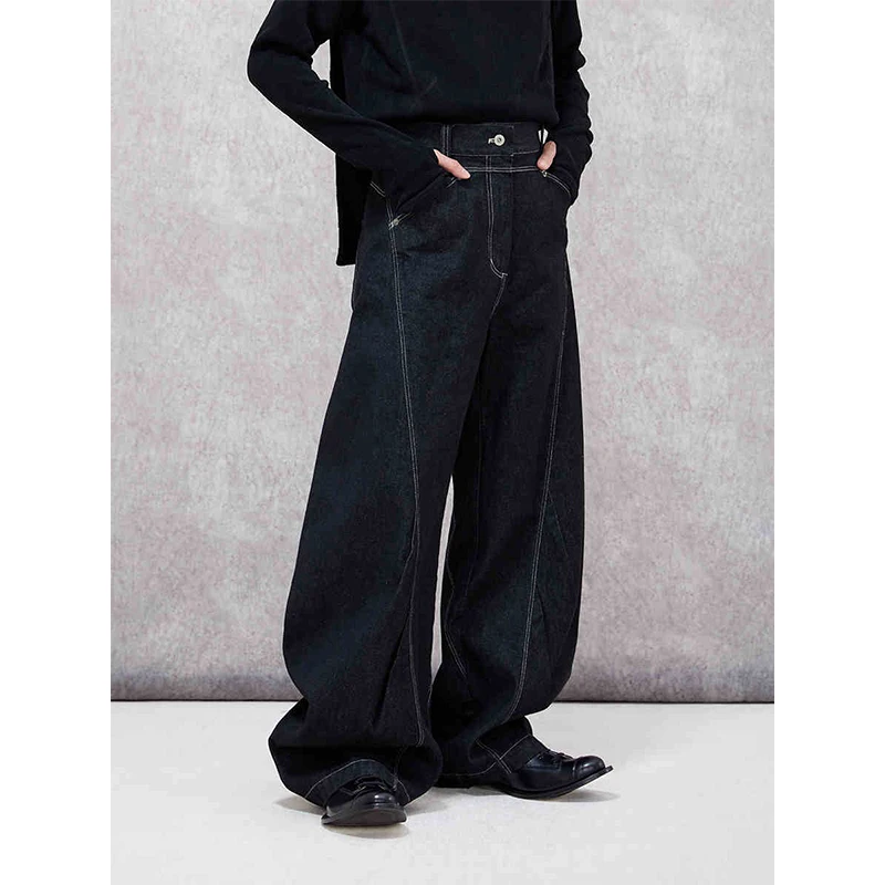 

Loose Straight Leg Black Denim Jeans Men's Women's Casual Comfortable Wide Leg Pants Youth Trendy Spring Autumn Season