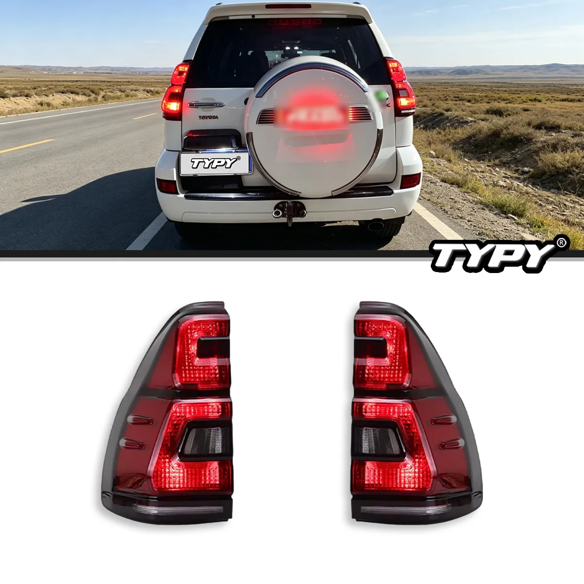 

TYPY Car Headlight Tail light for Toyota land cruiser prado LC 03-09 Fog lamp brake light Turn signal