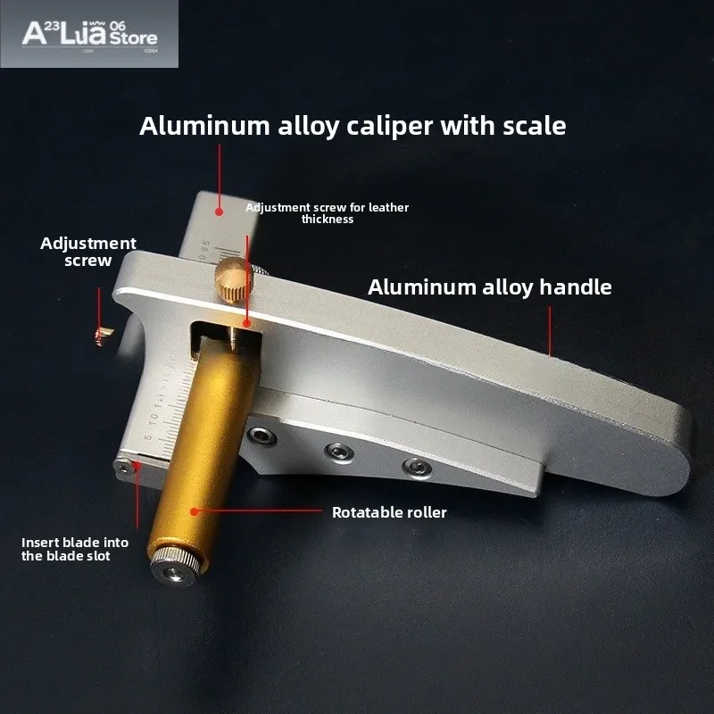 Leather Strap Cutter Adjustable Thickness Belt Width Slicer Splitting Tool for DIY Crafting
