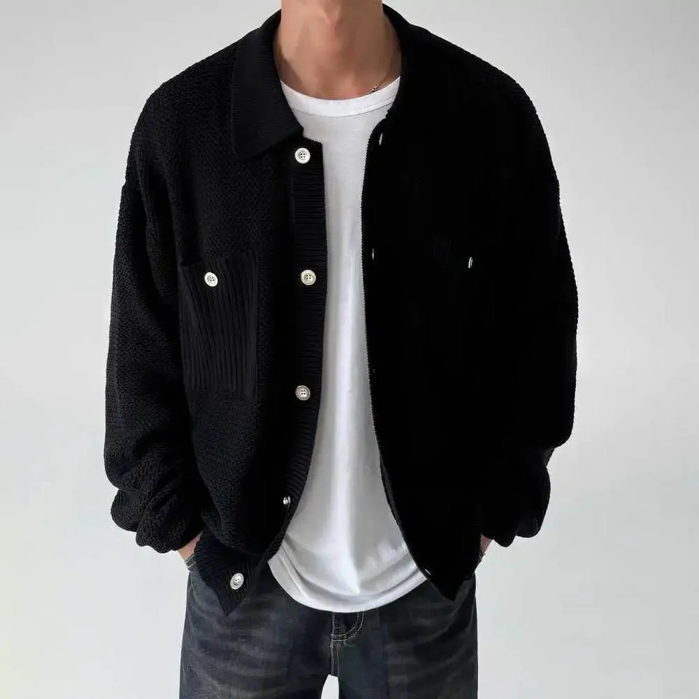 

Mens Autumn Sweater Plain Casual Knitted Sweater Fashion Daily Versatile Elegant Youth Long-Sleeved Top Men'S Clothing 2025 New