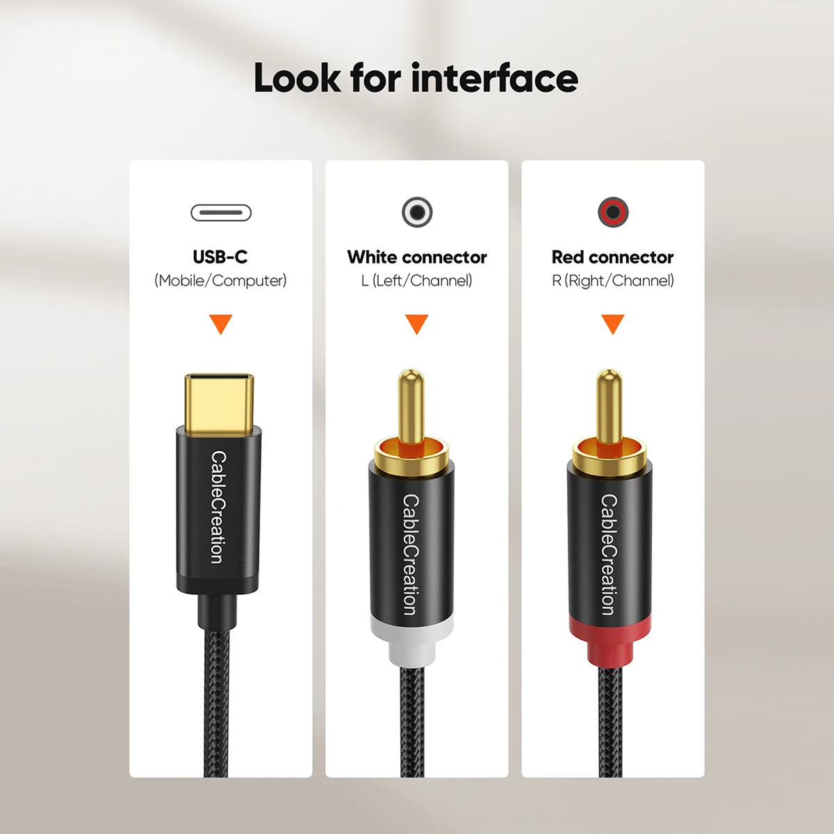 CableCreation USB C to RCA Audio Cable Type C to 2 RCA Cable Type-C to 2 Male Y RCA Splitter for Speaker Amplifier Huawei Xiaomi