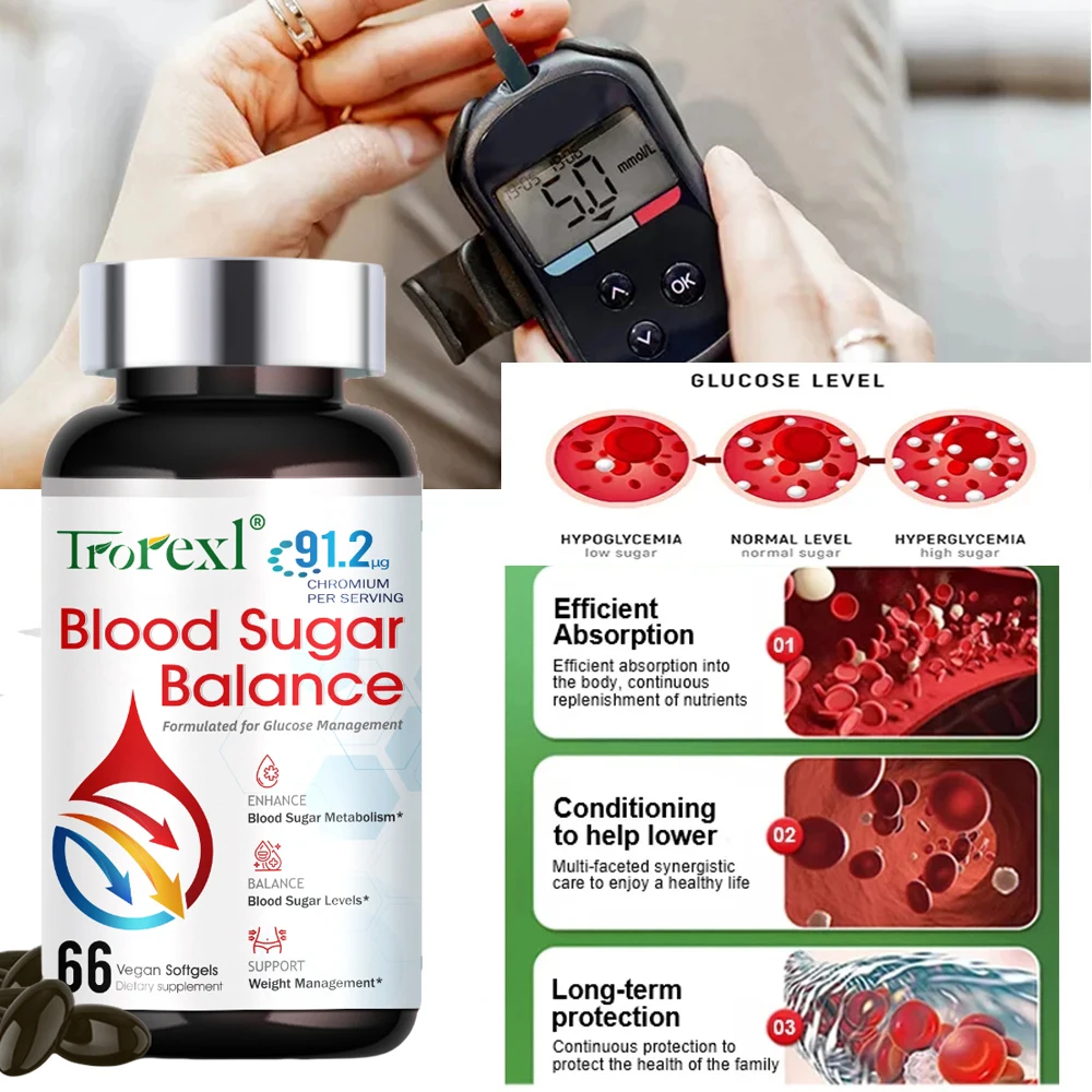 Blood Sugar Supplements Blood Sugar Balance Insulin Maintain Sugar Metabolism Support Diabetes and Cardiovascular Health