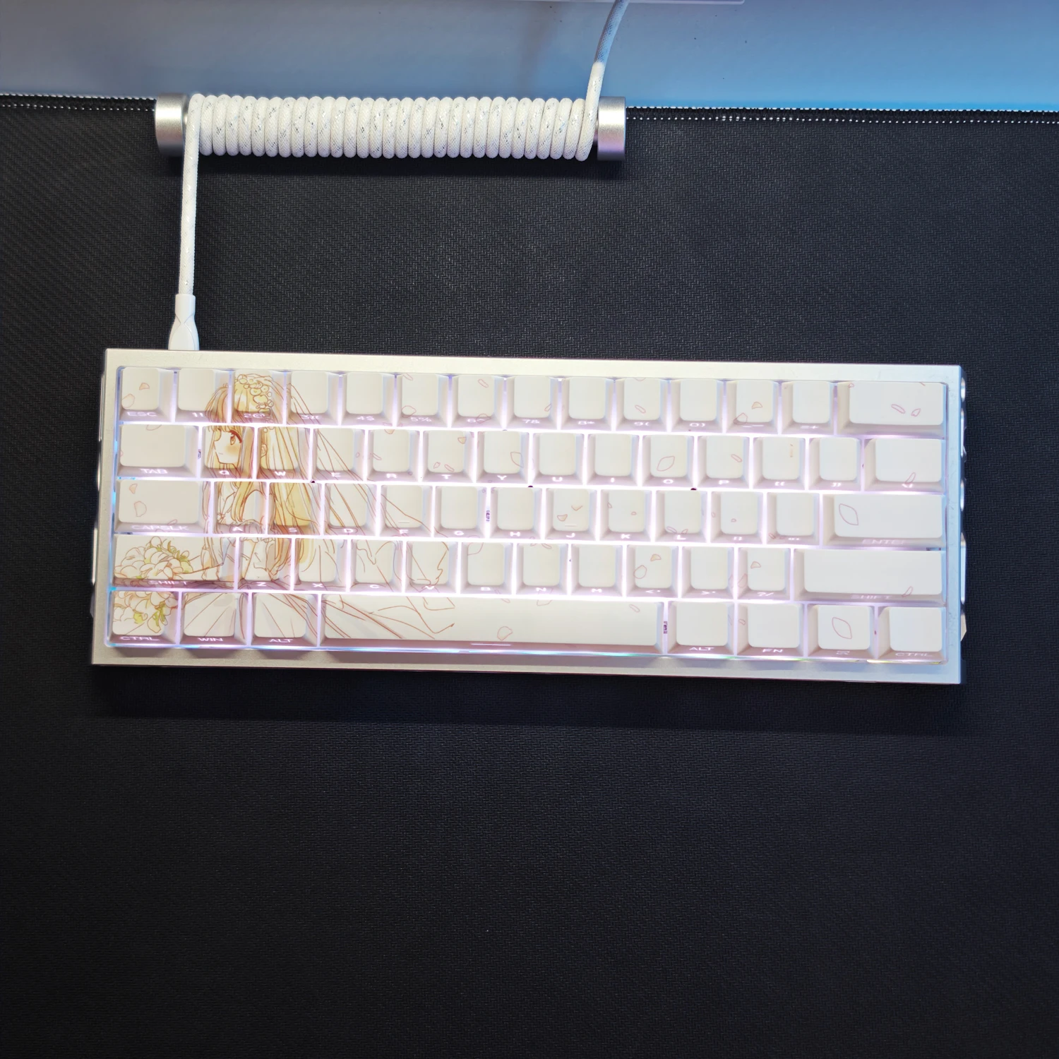 

73 клавиши Shiina Real Day Keycap с боковой гравировкой, двумерная заводная клавиатура 68made68 Ace68