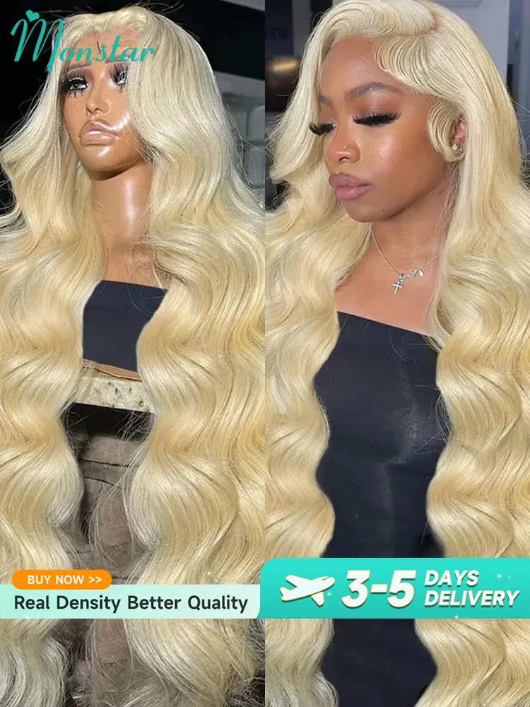 13x4 13x6 360 HD Transparent 613 Lace Frontal Wig Honey Blonde Color Brazilian Raw Body Wave Lace Front Human Hair Wig for Women