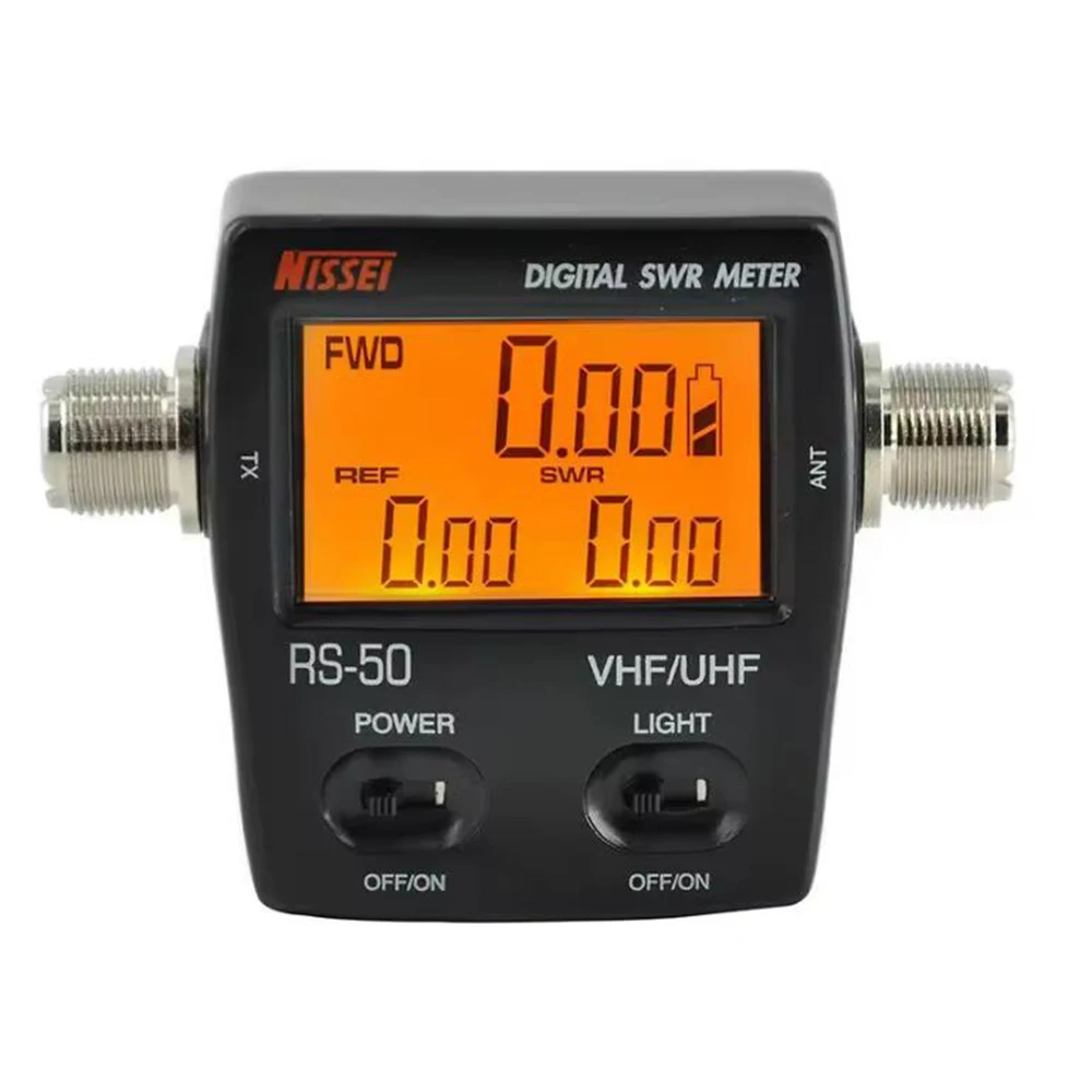 RS-50 Digital SWR Watt Meter NISSEI 140-150/430-450MHz UHF/VHF M Type Connector for TYT Baofeng LED Screen Radio Power Counter