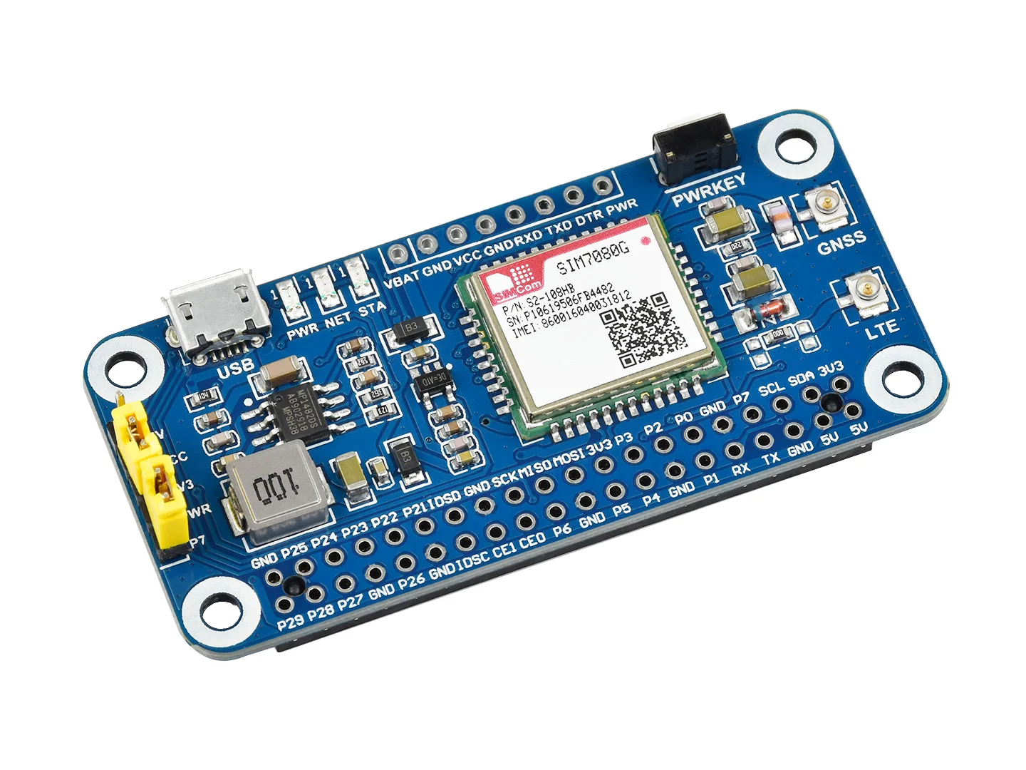 Waveshare NB-IoT / Cat-M(eMTC) / GNSS HAT for Raspberry Pi, Globally Applicable