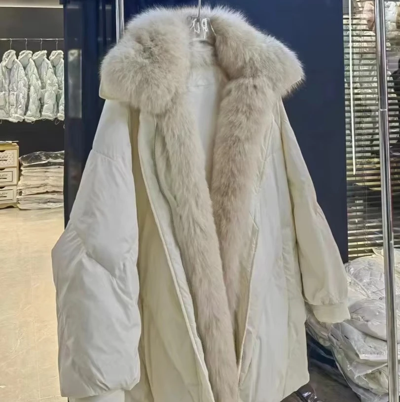 2026 Autumn and Winter New Women's Down Jacket Windproof Fox Fur Collar Jacket