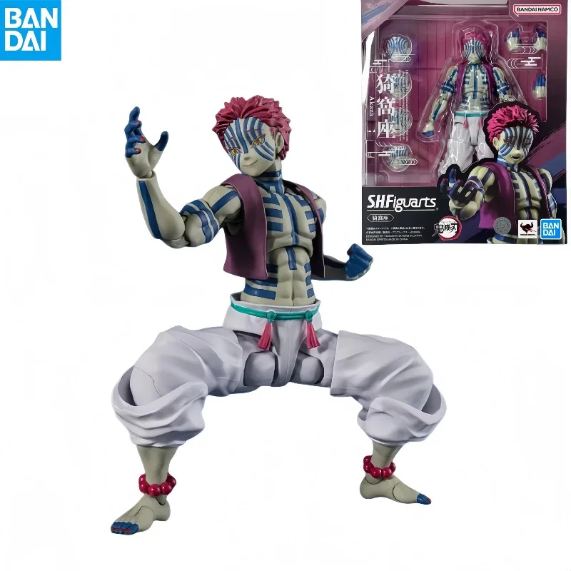 

【В наличии】Bandai натуральная SHF Akaza Demon Slayer Kimetsu No Yaiba аниме фигурка Коллекционная подвижная модель орнамент подарок