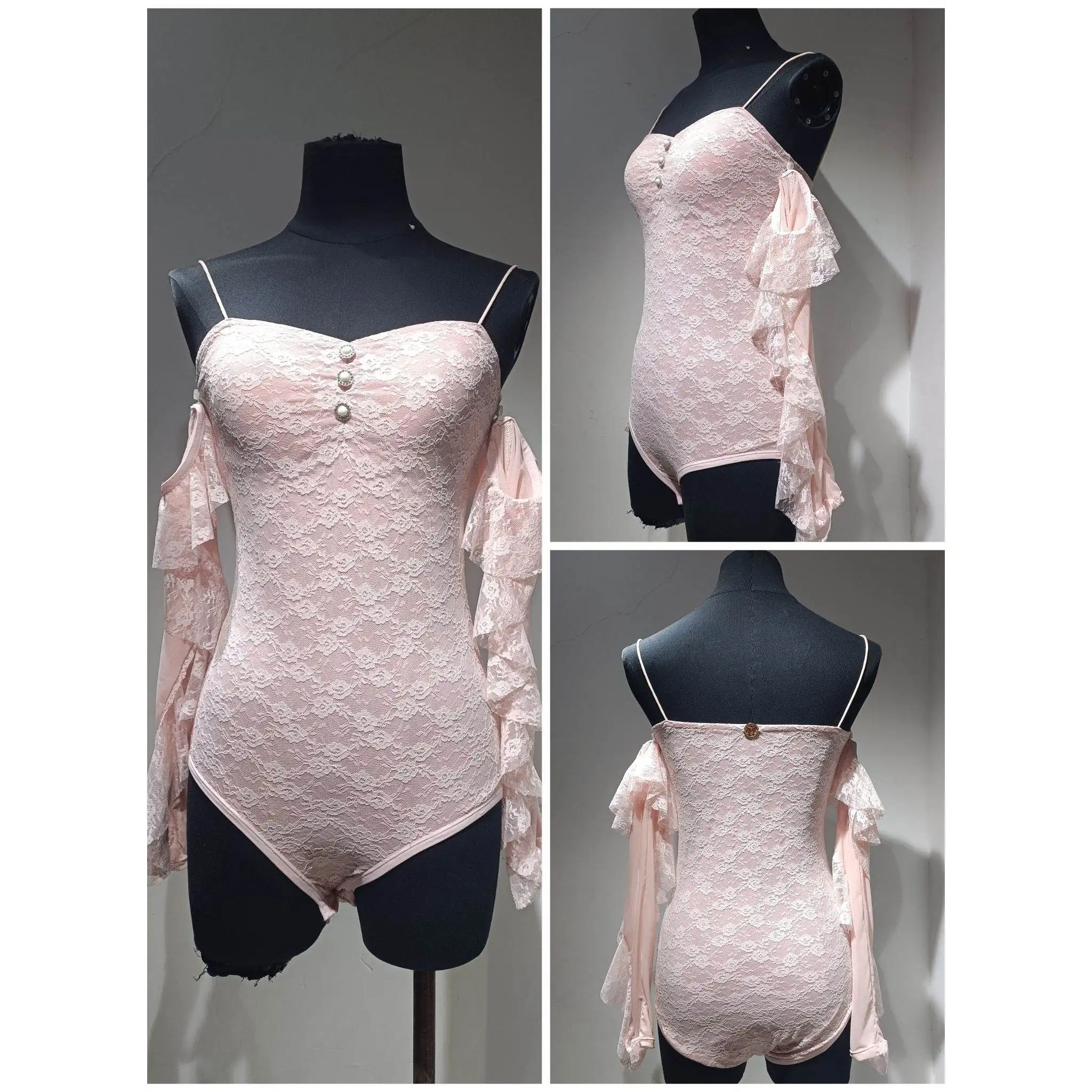 جديد المرأة اللاتينية الرقص القمم الدانتيل الكشكشة الأكمام قاعة الرقص ممارسة أداء الملابس الكبار نادي الرقص الملابس DNV25656 #6