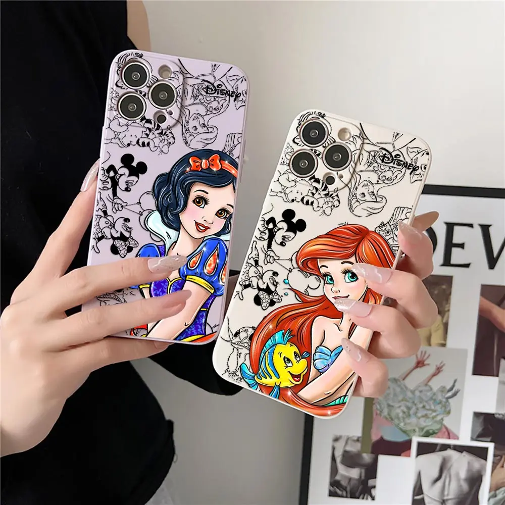 Disney Princess Snow White Phone Case For iPhone 16 15 14 11 Pro Max Cases For iPhone 13 12 Mini 16 Plus X S Silicone Back Cover