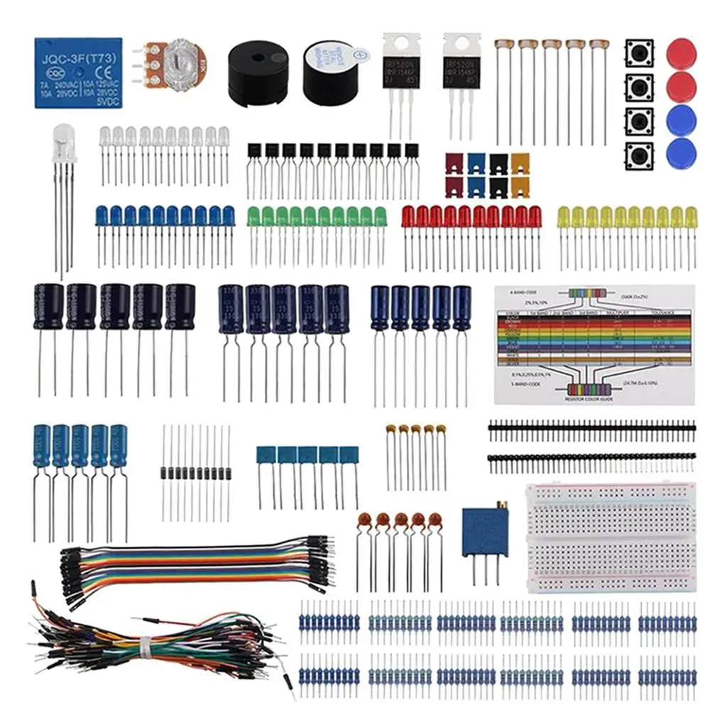 Electronic Component Assorted Resistor + Rotating Potentiometer + LED +