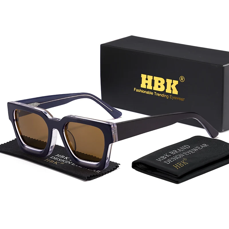 HBK Marke Mode TAC Acetat Quadrat Sonnenbrille Männer Polarisierte Hohe Qualität Fahren Sonnenbrille Frauen Designer Oculos Uv400 Fall – Detail 14