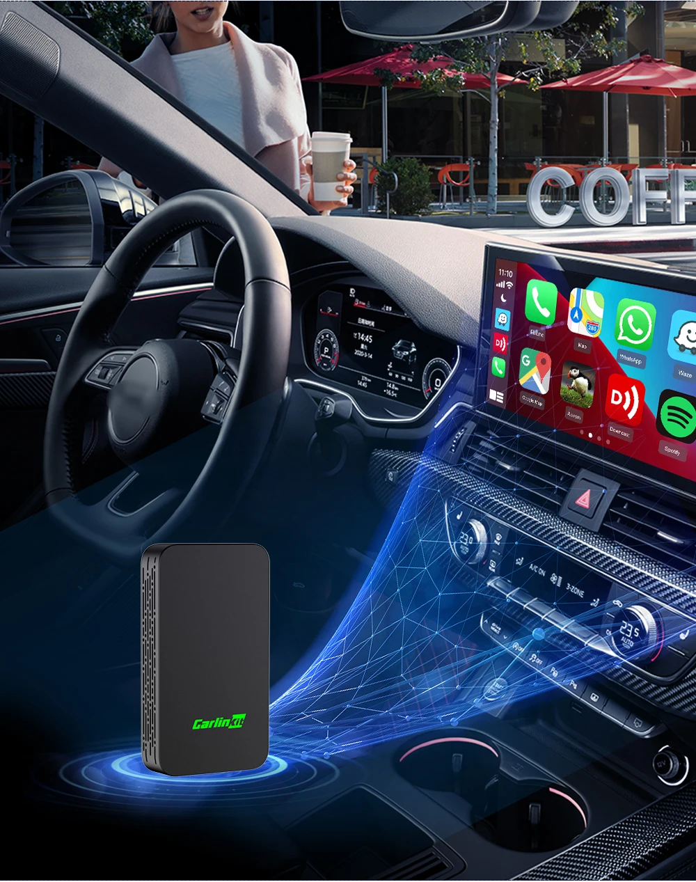 CarlinKit 5.0 2Air CarPlay Wireless Android Auto Adapter für Toyota Mazda Ford VW Peugeot Exeed Skoda KIA Hyundai Chery Haval – Detail 4