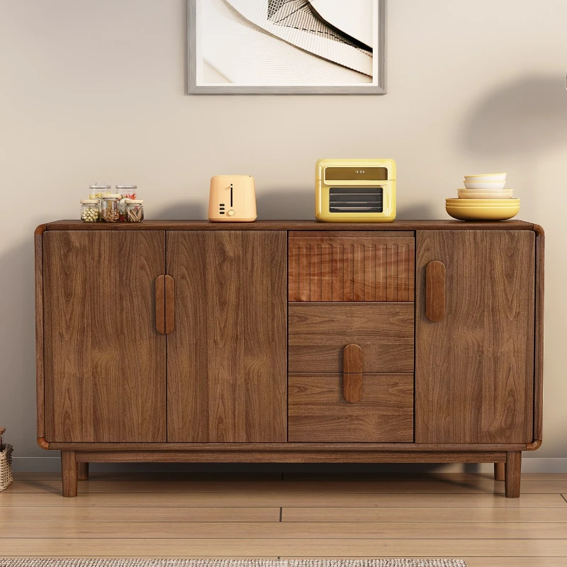 

Solid wood side cabinet, new walnut storage locker, household dining room cupboard, living room tea cabinet against the wall